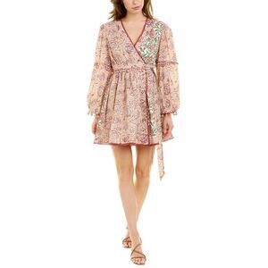 Ash & Eden Womens  Fara Mini Wrap Dress, Pink
